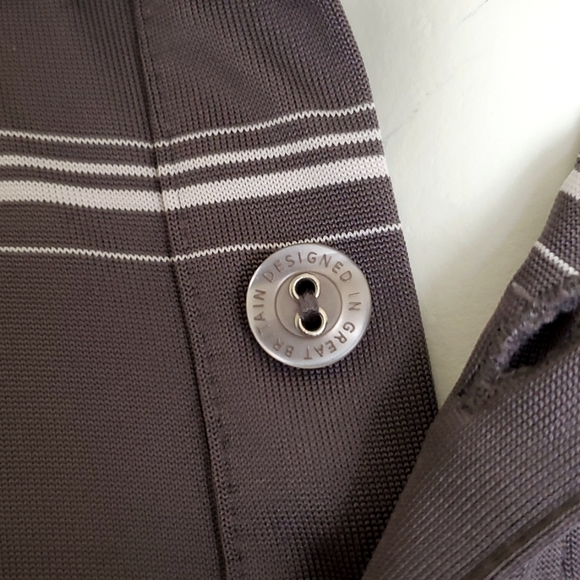 IJP DESIGN IAN POULTER Mens Polo Golf Shirt Grey w/ White Large - Picture 3 of 11